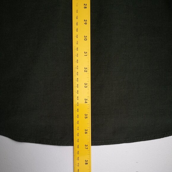 Lucky Brand Ladies Size Small Button Front & Cuffs Dark Green Corduroy Dress - Picture 13 of 13